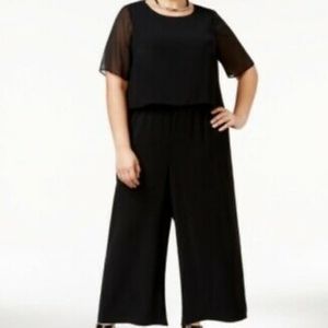 Alfani Plus Size Illusion Overlay Jumpsuit